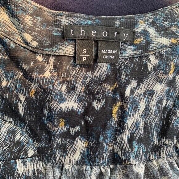 Theory Blouse Womens SMALL PETITE Semi‎ Sheer Long Sleeve Shirt Chiffon Top - Picture 5 of 5